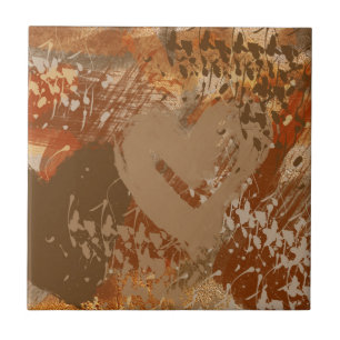 Azulejo De Cerámica Patrón abstracto del corazón del chocolate
