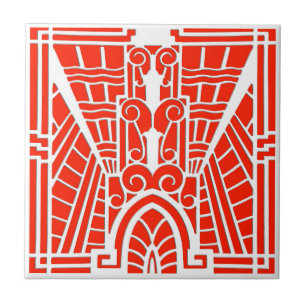Azulejo De Cerámica Patrón arquitectónico Deco, naranja mandarina