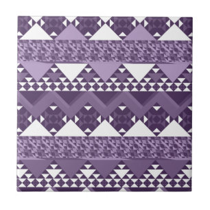 Azulejo De Cerámica Patrón azteca tribal de rosado