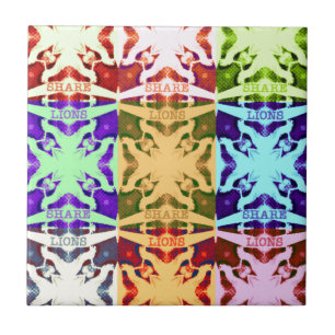 Azulejo De Cerámica Patrón colorido de la cultura pop africana bajo co