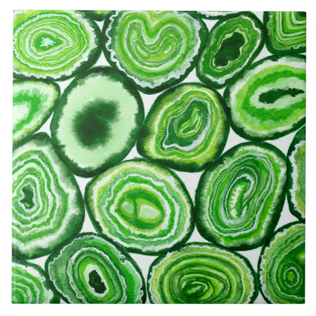 Azulejo De Cerámica Patrón de águila verde (Frente)