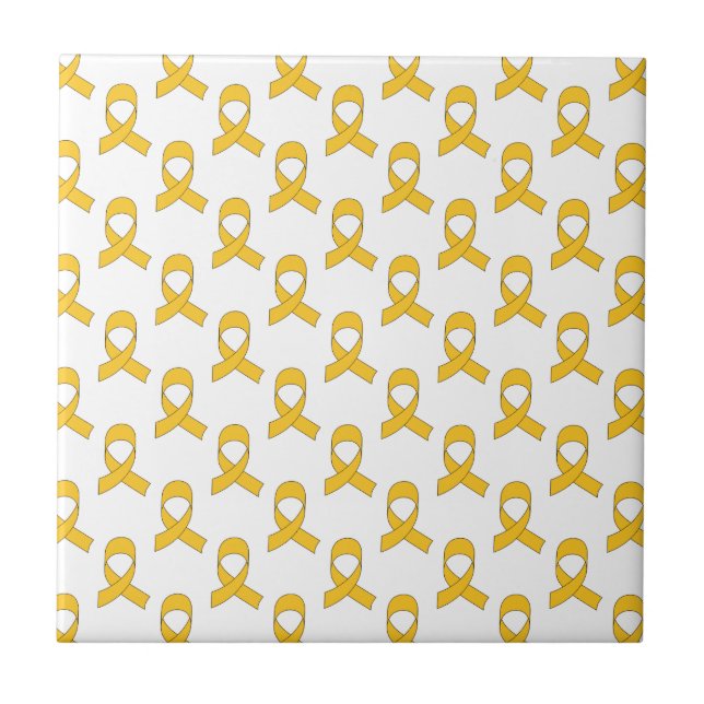 Azulejo De Cerámica Patrón de cinta de oro (Frente)