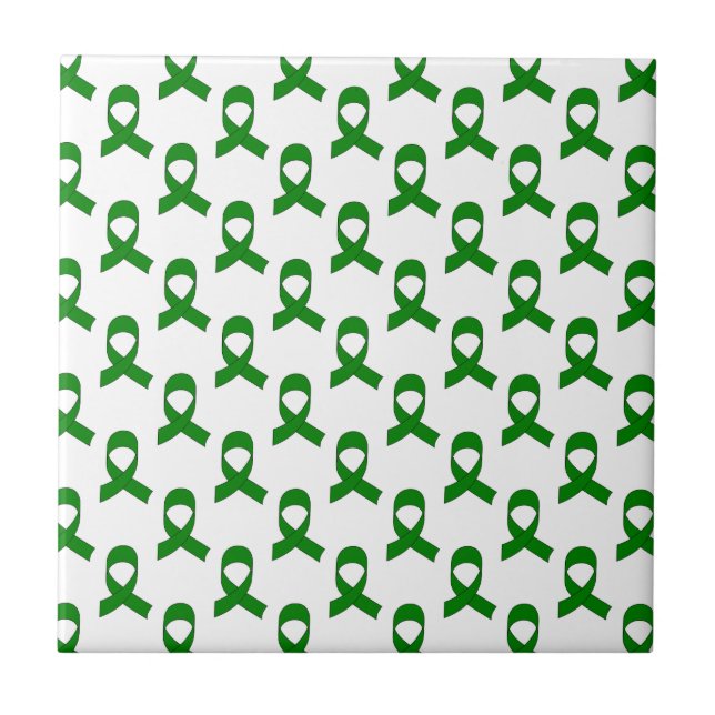 Azulejo De Cerámica Patrón de cinta verde (Frente)
