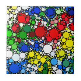 Azulejo De Cerámica Patrón de círculo de puntos coloridos