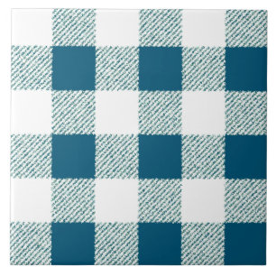 Azulejo De Cerámica Patrón de comprobación de Gingham de Blueish
