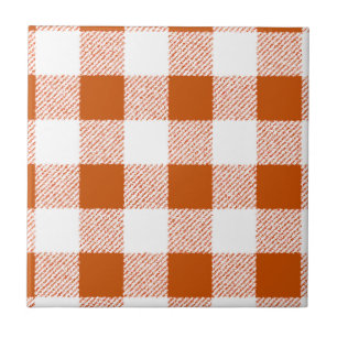 Azulejo De Cerámica Patrón de comprobación de Gingham de Brown