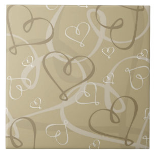 Azulejo De Cerámica Patrón de corazón dorado