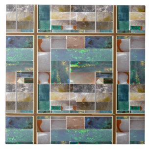 Azulejo De Cerámica Patrón de cuadrados Grabado en relieve de cristal 