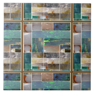 Azulejo De Cerámica Patrón de cuadrados Grabado en relieve de cristal