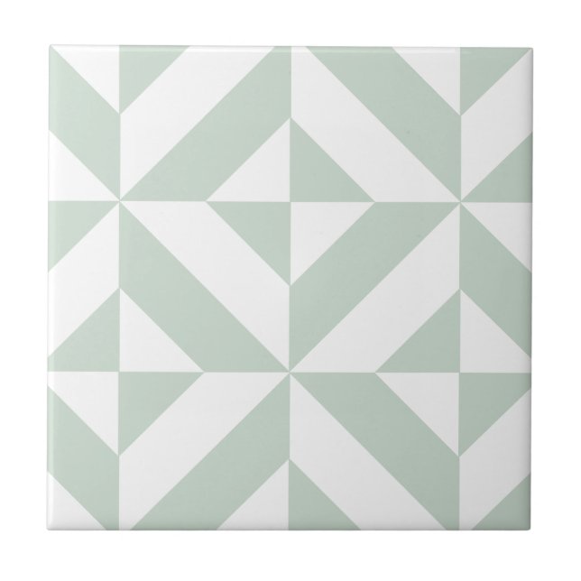 Azulejo De Cerámica Patrón de cubo de decúbito geométrico Guay Mint (Frente)