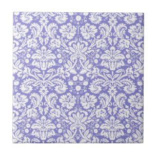 Azulejo De Cerámica Patrón de damasco púrpura Lilac