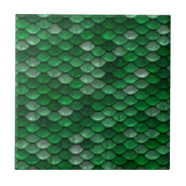 Azulejo De Cerámica Patrón de escala verde de moda