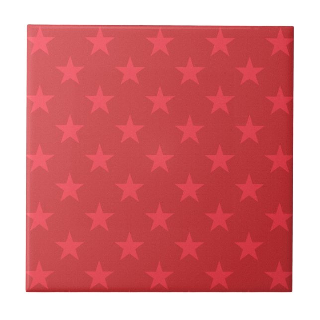 Azulejo De Cerámica Patrón de estrellas rojas (Frente)