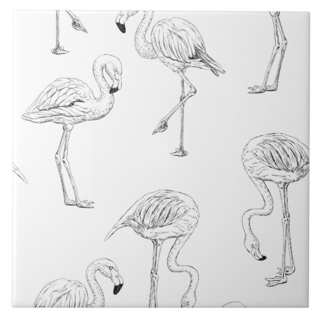 Azulejo De Cerámica Patrón de flamenco (Frente)