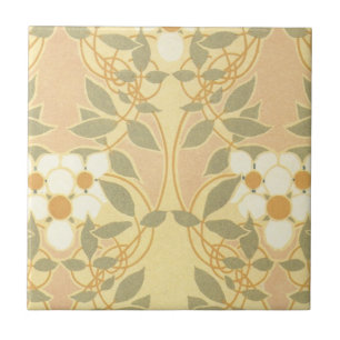 Azulejo De Cerámica patrón de flores art déco vintage