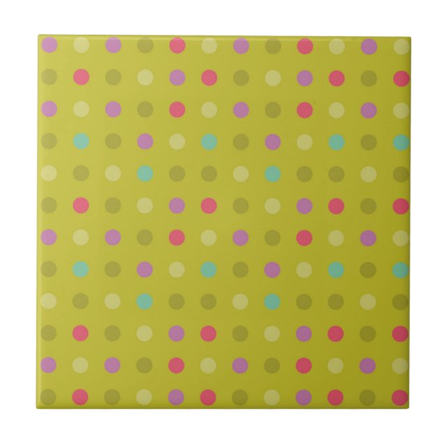 Azulejo De Cerámica Patrón de fondo polka-punto (Frente)