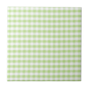Azulejo De Cerámica Patrón de Gingham verde Pastel