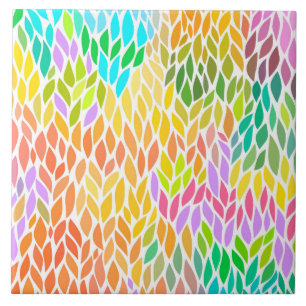Azulejo De Cerámica Patrón de hojas coloridas lindas
