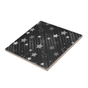 Azulejo De Cerámica Patrón de las estrellas negras