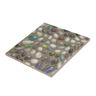 Azulejo De Cerámica Patrón de las piedras de roca del río 3D brillante