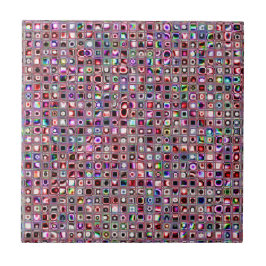 Azulejo De Cerámica Patrón de mosaicos texturizados de ‘Bijoux’ rojo d