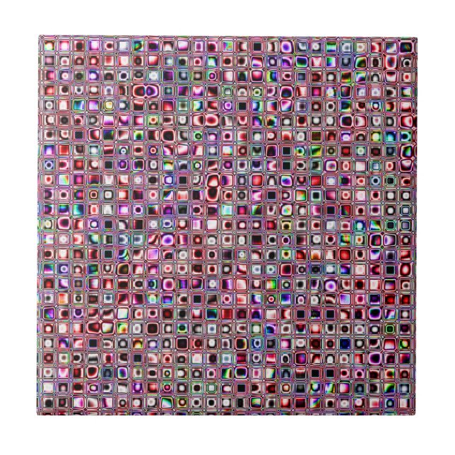 Azulejo De Cerámica Patrón de mosaicos texturizados de ‘Bijoux’ rojo d (Frente)