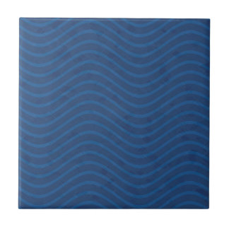 Azulejo De Cerámica Patrón de olas azules oceánicas