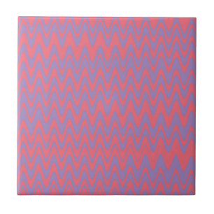 Azulejo De Cerámica Patrón de onda rosa y púrpura
