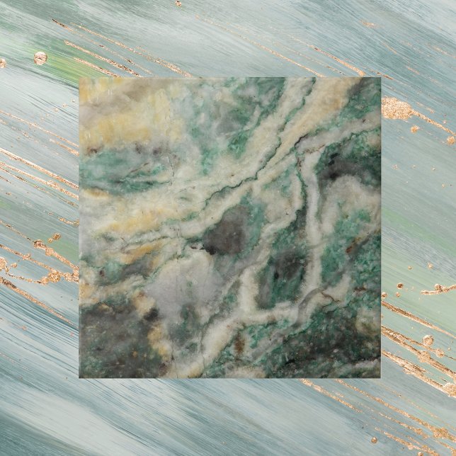 Azulejo De Cerámica Patrón de Piedra Mineral Marítima Verde (In Situ)