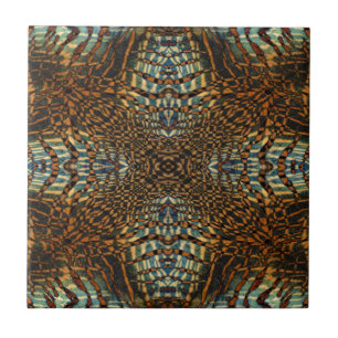 Azulejo De Cerámica Patrón de piel de tigre Kaleidoscope