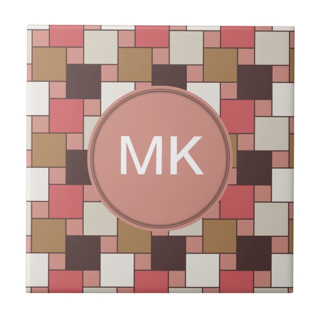 Azulejo De Cerámica Patrón de tejer de especias de calabaza (Frente)