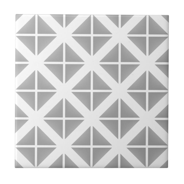 Azulejo De Cerámica Patrón de Triángulo Gris Trendy (Frente)