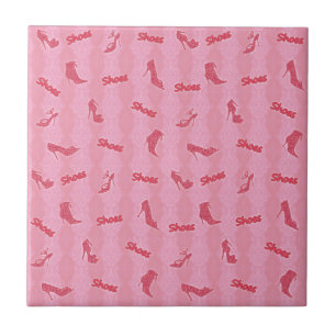 Azulejo De Cerámica Patrón de zapatos de Purpurina Rosa Faux