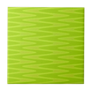 Azulejo De Cerámica Patrón de zigzag chartreuse verde brillante impact