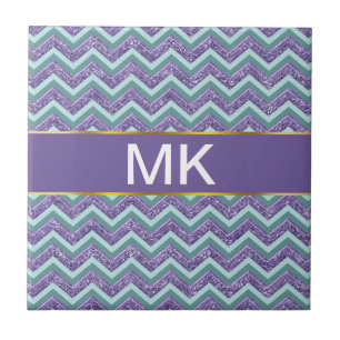 Azulejo De Cerámica Patrón de zigzag de vidrio antimetista