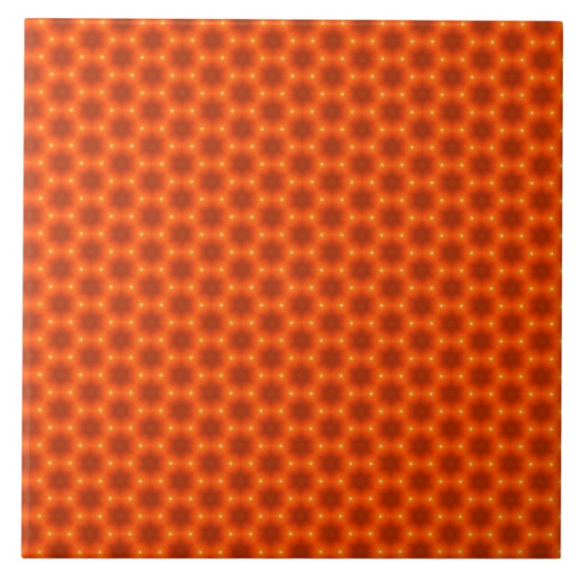 Azulejo De Cerámica Patrón del hexágono del honeycomb del Naranja dora (Frente)