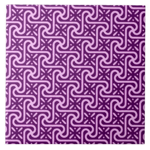 Azulejo De Cerámica Patrón egipcio de tejas, amatista y orquídea