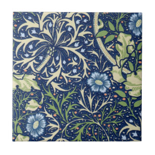 Azulejo De Cerámica Patrón floral azul