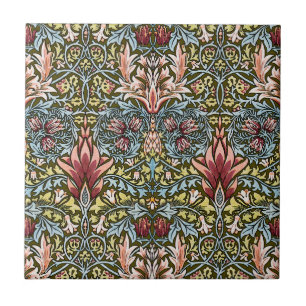 Azulejo De Cerámica Patrón floral de cabeza de serpiente de William Mo