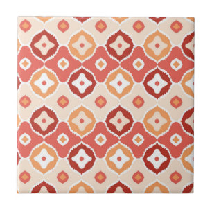 Azulejo De Cerámica Patrón geométrico del ikat de oro