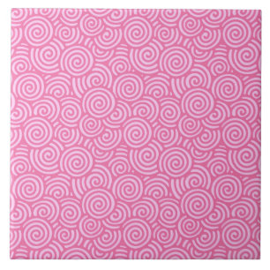 Azulejo De Cerámica Patrón giratorio japonés - rosa de menta suave
