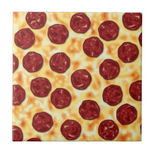 Azulejo De Cerámica Patrón Pepperoni Pizza