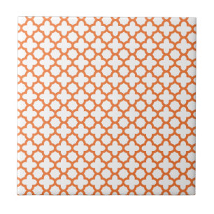Azulejo De Cerámica Patrón Quatrefoil naranja