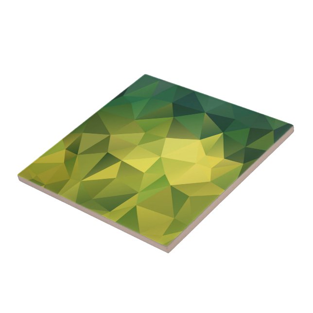 Azulejo De Cerámica Patrón verde amarillo (Lado)