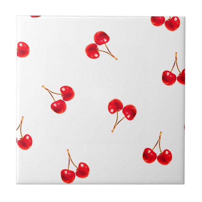 Azulejo De Cerámica Patrón Vivid Cherry (Frente)