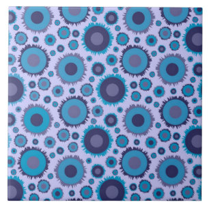 Azulejo De Cerámica Patrones de soles de colores azules múltiples lind