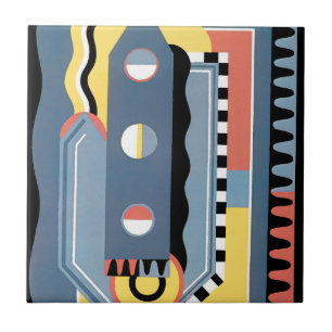 Azulejo De Cerámica Patrones geométricos de jazz Pochoir Art Déco vint