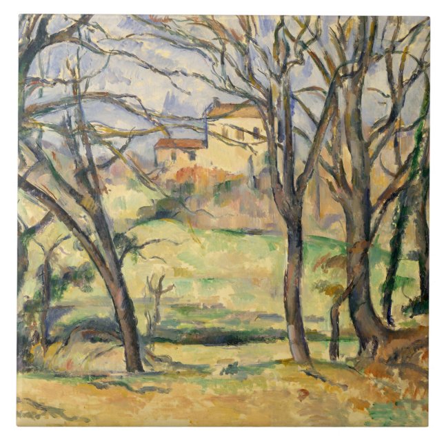 Azulejo De Cerámica Paul Cezanne - Árboles y casas (Frente)