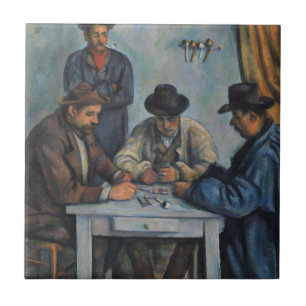 Azulejo De Cerámica Paul Cezanne el   los jugadores de tarjeta