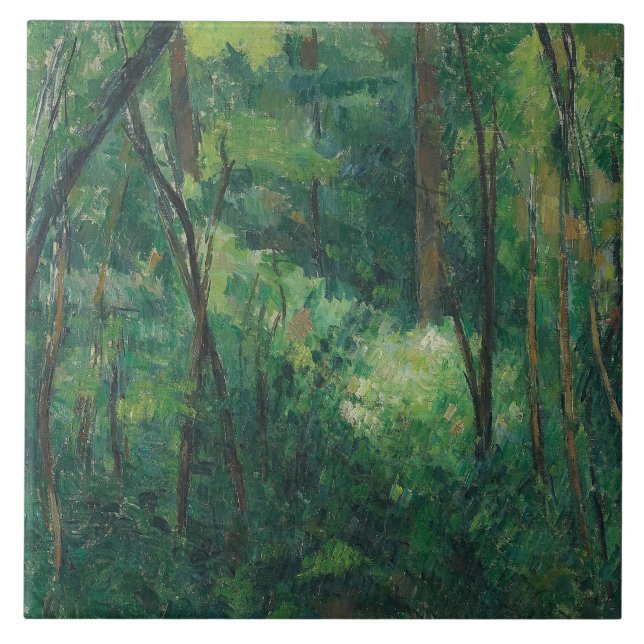 Azulejo De Cerámica Paul Cezanne - interior de un bosque (Frente)